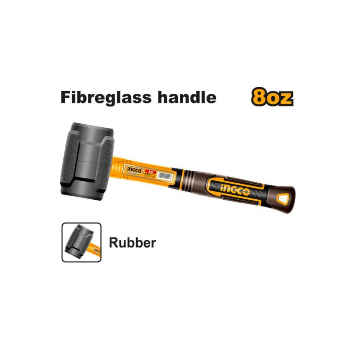 Martillo de goma negro 220gr 8oz