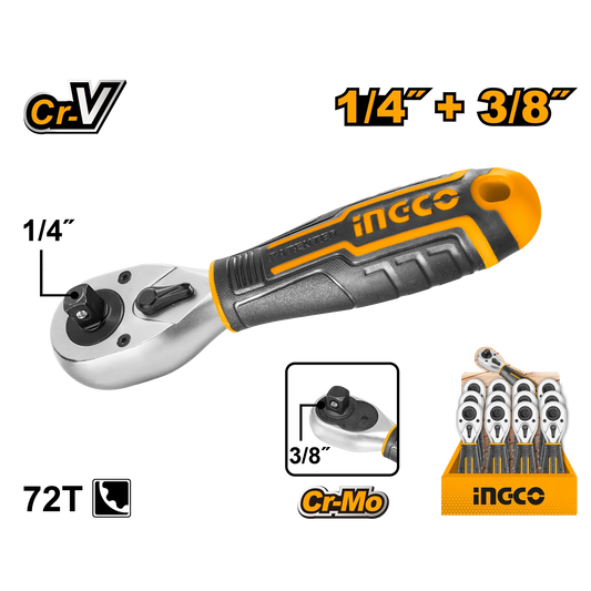 Llave matraca 1/4" y 3/8"