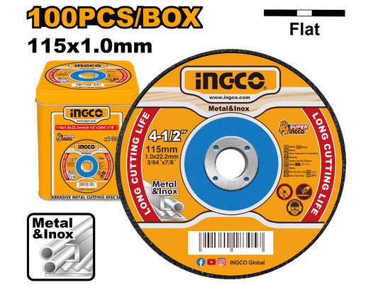 Set de discos de corte metal 100pzas